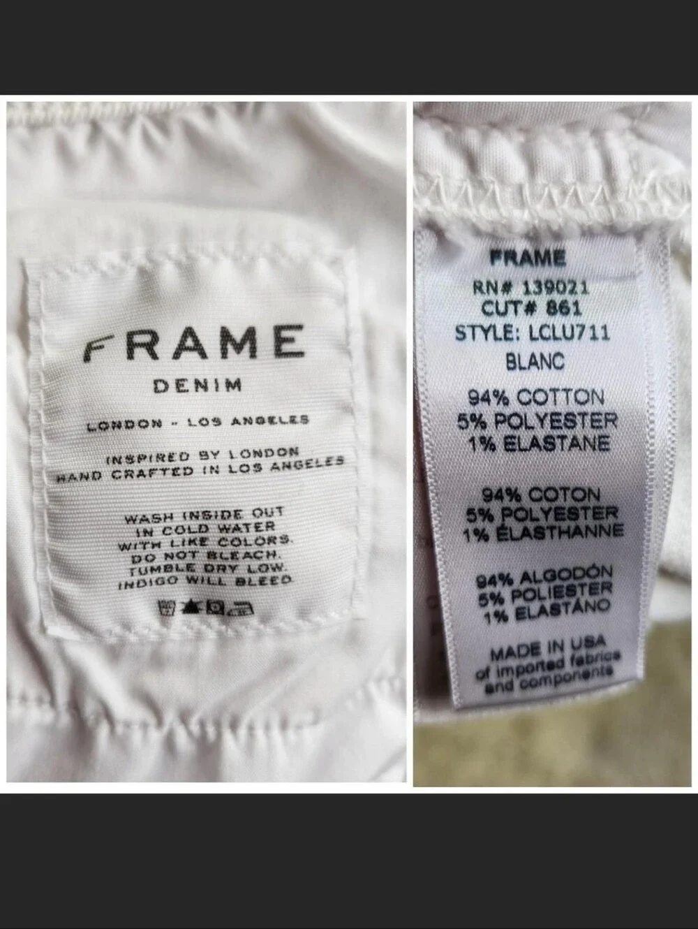 Frame Le Cuttoff Lace-Up White Denim Shorts Size 24